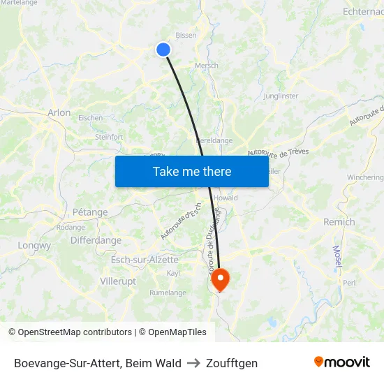 Boevange-Sur-Attert, Beim Wald to Zoufftgen map