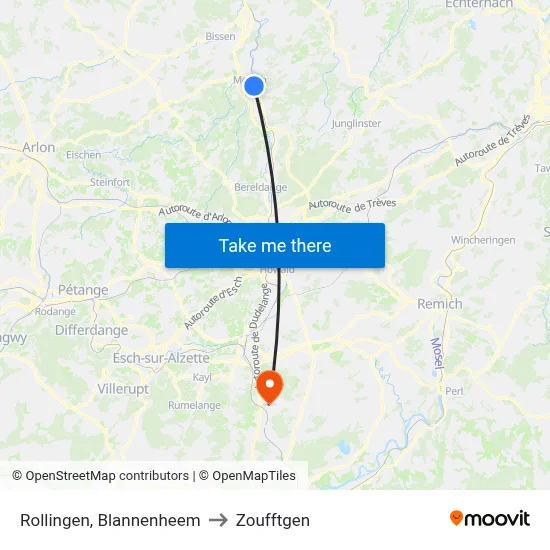 Rollingen, Blannenheem to Zoufftgen map
