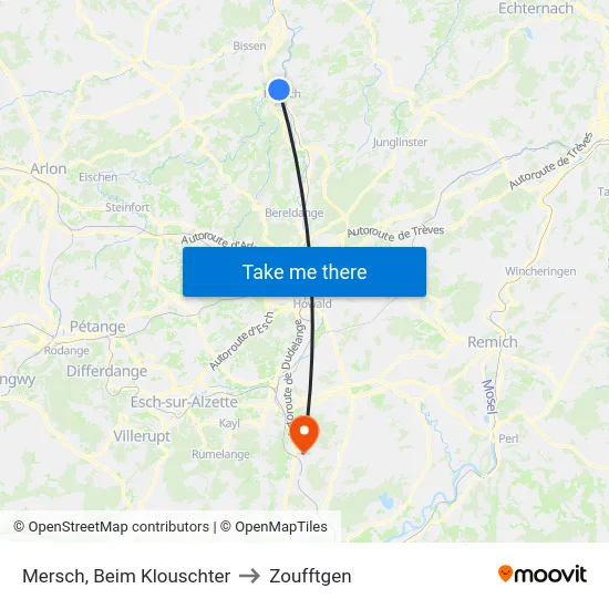 Mersch, Beim Klouschter to Zoufftgen map