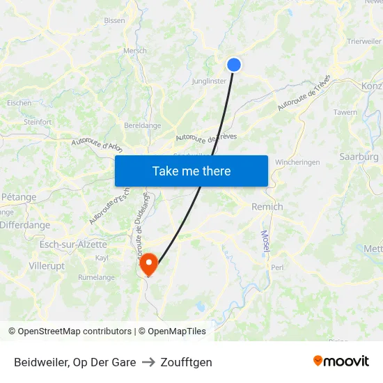 Beidweiler, Op Der Gare to Zoufftgen map