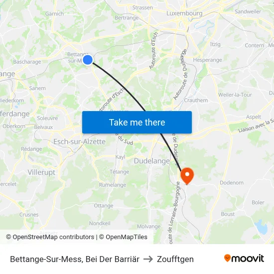 Bettange-Sur-Mess, Bei Der Barriär to Zoufftgen map