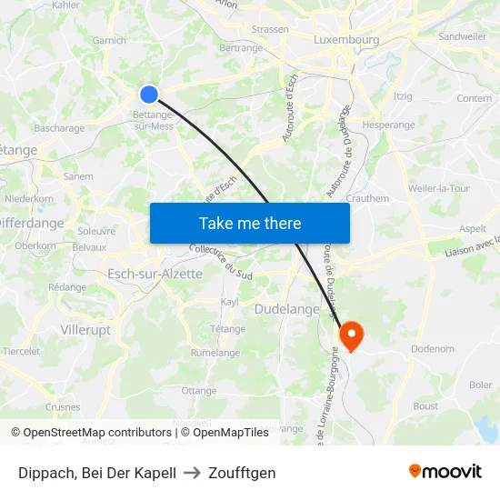 Dippach, Bei Der Kapell to Zoufftgen map