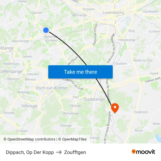 Dippach, Op Der Kopp to Zoufftgen map