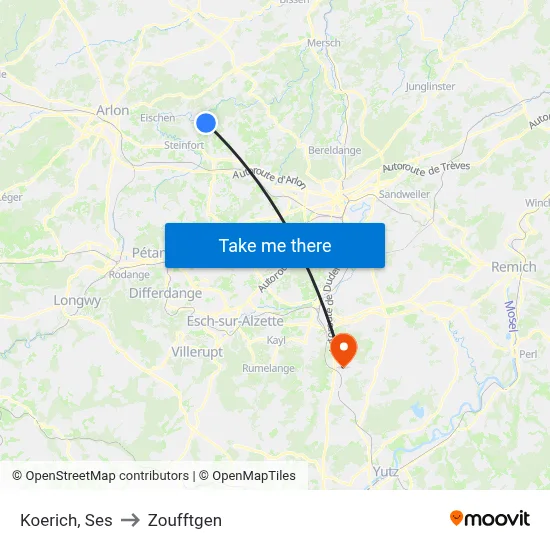 Koerich, Ses to Zoufftgen map