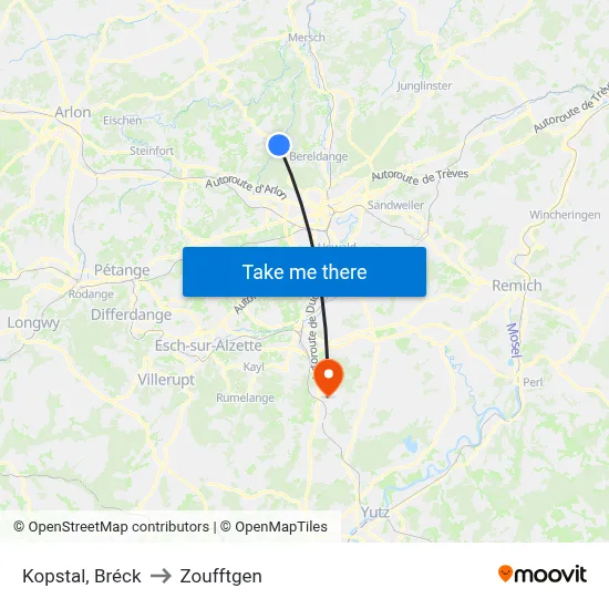 Kopstal, Bréck to Zoufftgen map