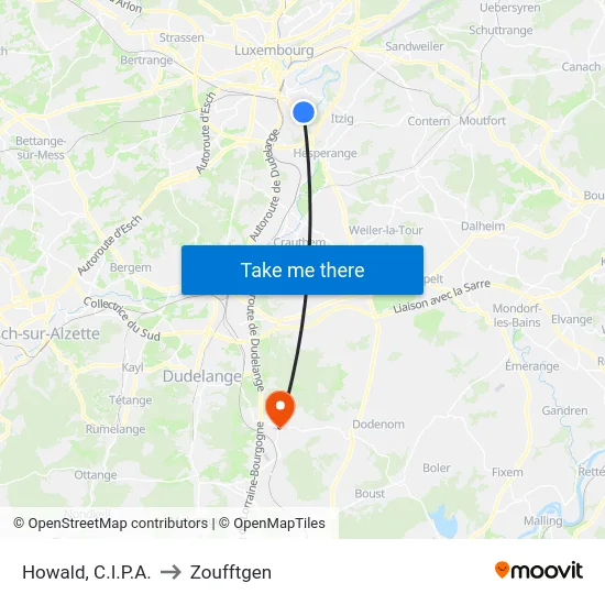 Howald, C.I.P.A. to Zoufftgen map