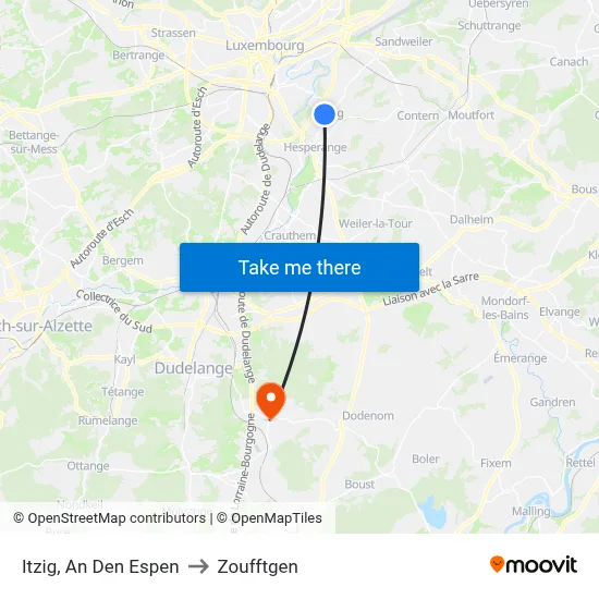 Itzig, An Den Espen to Zoufftgen map