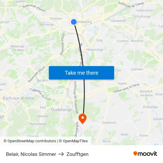 Belair, Nicolas Simmer to Zoufftgen map