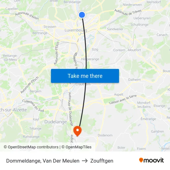 Dommeldange, Van Der Meulen to Zoufftgen map