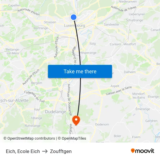 Eich, Ecole Eich to Zoufftgen map
