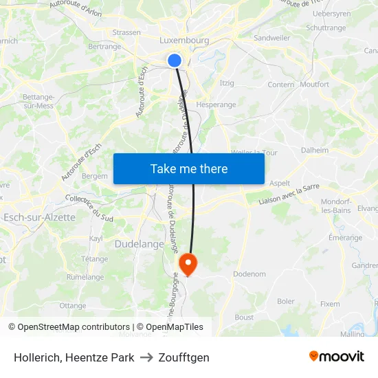 Hollerich, Heentze Park to Zoufftgen map