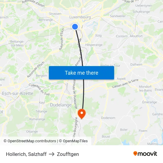 Hollerich, Salzhaff to Zoufftgen map