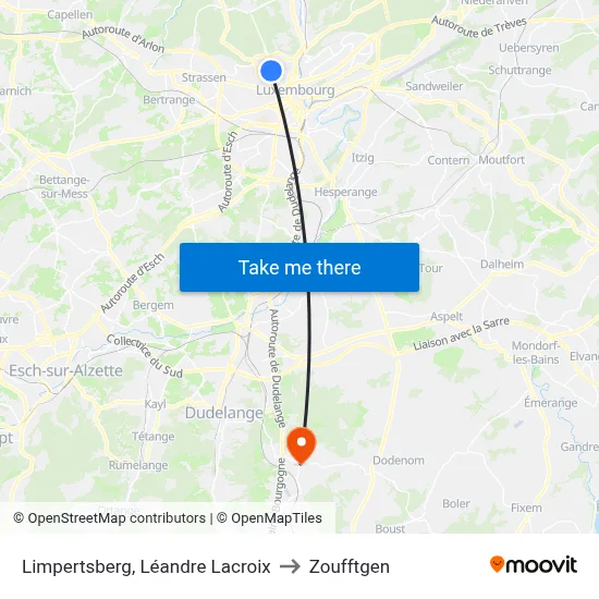 Limpertsberg, Léandre Lacroix to Zoufftgen map