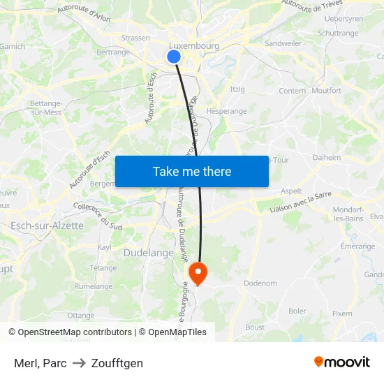 Merl, Parc to Zoufftgen map