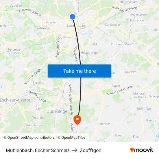 Muhlenbach, Eecher Schmelz to Zoufftgen map