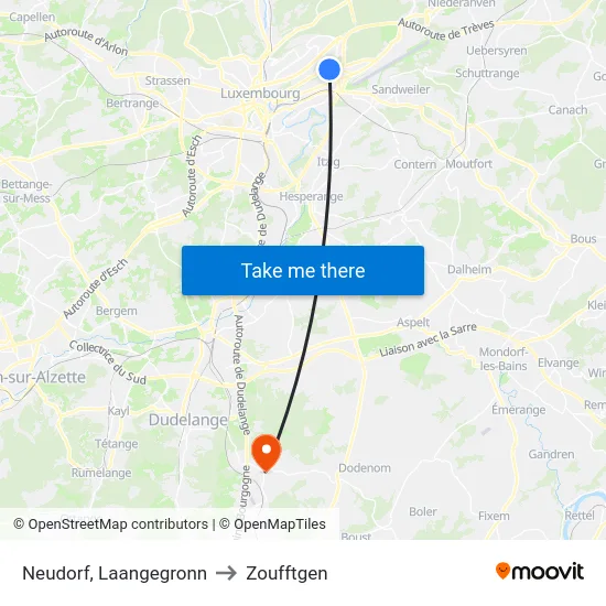 Neudorf, Laangegronn to Zoufftgen map