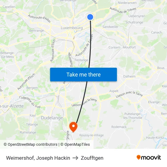 Weimershof, Joseph Hackin to Zoufftgen map