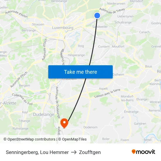 Senningerberg, Lou Hemmer to Zoufftgen map