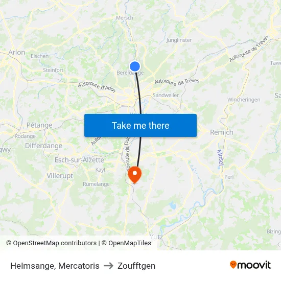 Helmsange, Mercatoris to Zoufftgen map