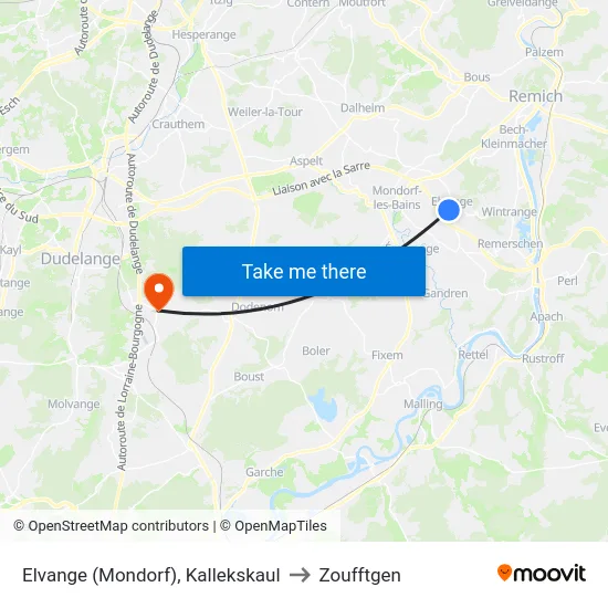 Elvange (Mondorf), Kallekskaul to Zoufftgen map