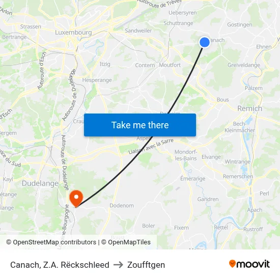 Canach, Z.A. Rëckschleed to Zoufftgen map
