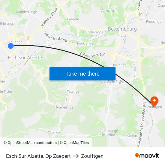 Esch-Sur-Alzette, Op Zaepert to Zoufftgen map