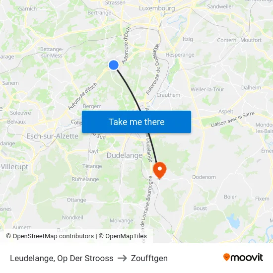 Leudelange, Op Der Strooss to Zoufftgen map