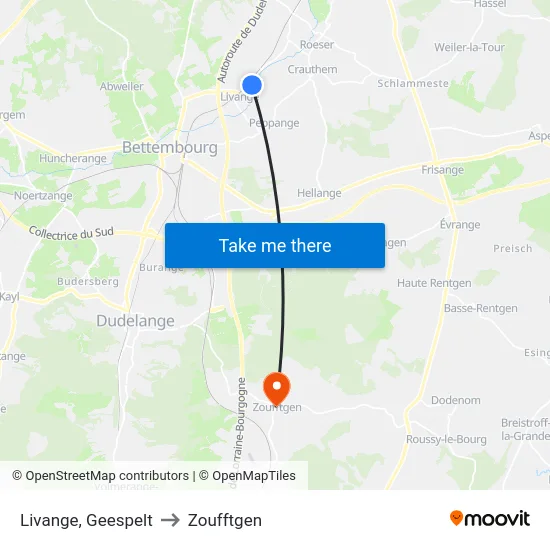 Livange, Geespelt to Zoufftgen map