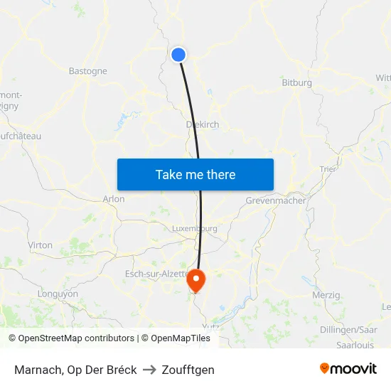 Marnach, Op Der Bréck to Zoufftgen map