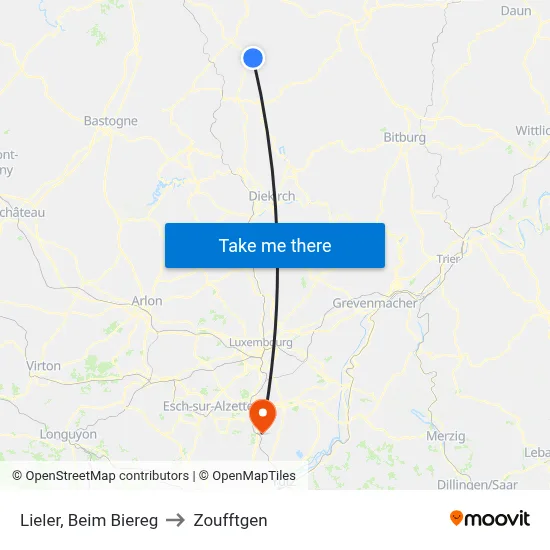 Lieler, Beim Biereg to Zoufftgen map