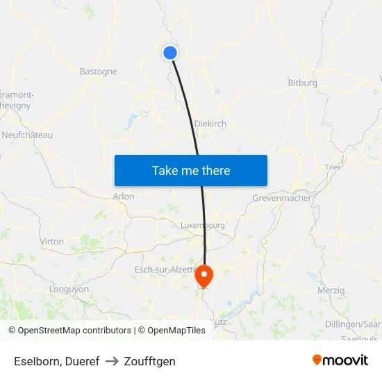 Eselborn, Dueref to Zoufftgen map