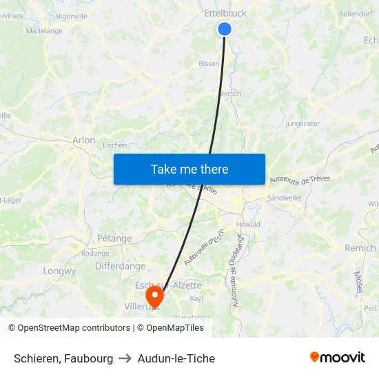 Schieren, Faubourg to Audun-le-Tiche map