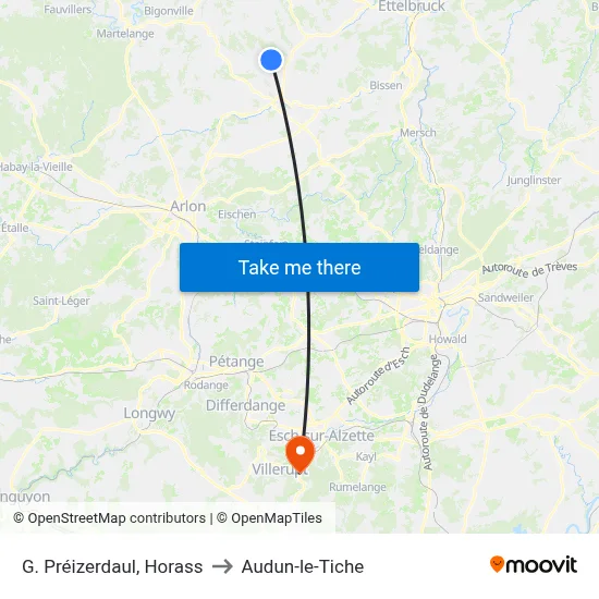 G. Préizerdaul, Horass to Audun-le-Tiche map