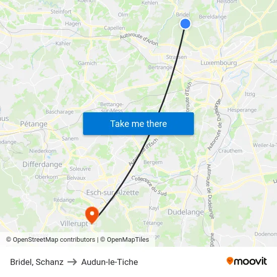 Bridel, Schanz to Audun-le-Tiche map
