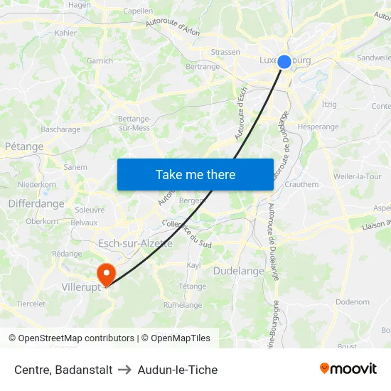 Centre, Badanstalt to Audun-le-Tiche map