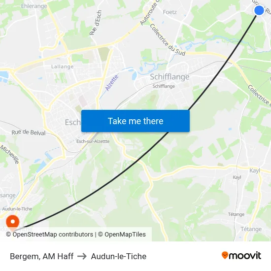 Bergem, AM Haff to Audun-le-Tiche map