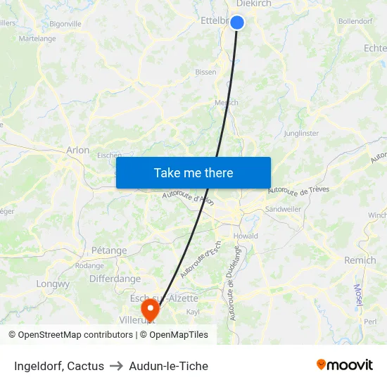 Ingeldorf, Cactus to Audun-le-Tiche map