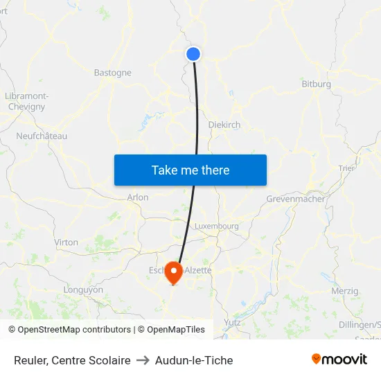 Reuler, Centre Scolaire to Audun-le-Tiche map