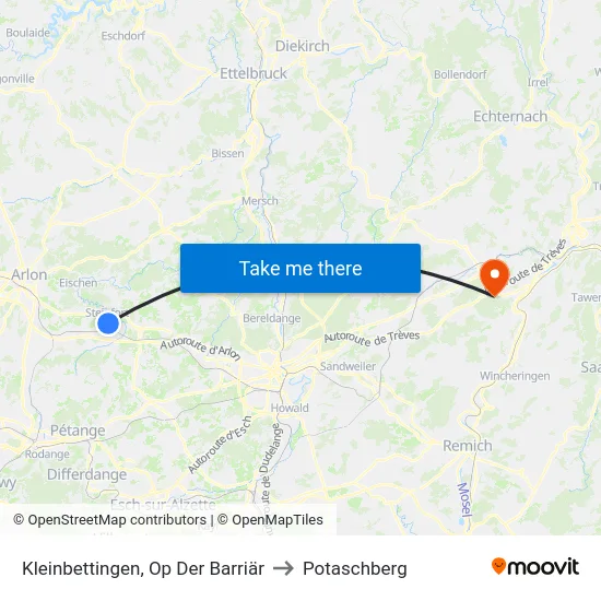 Kleinbettingen, Op Der Barriär to Potaschberg map