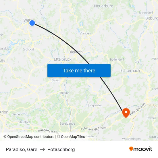 Paradiso, Gare to Potaschberg map
