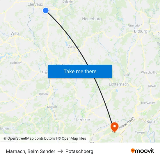 Marnach, Beim Sender to Potaschberg map