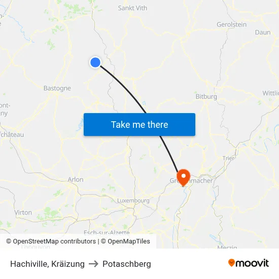 Hachiville, Kräizung to Potaschberg map