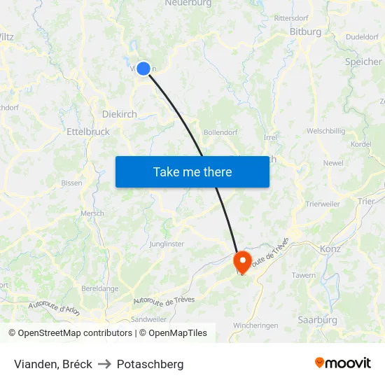 Vianden, Bréck to Potaschberg map
