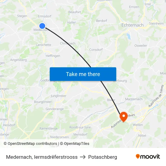 Medernach, Iermsdrëferstrooss to Potaschberg map