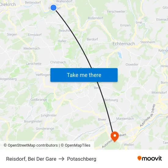 Reisdorf, Bei Der Gare to Potaschberg map