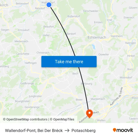 Wallendorf-Pont, Bei Der Bréck to Potaschberg map