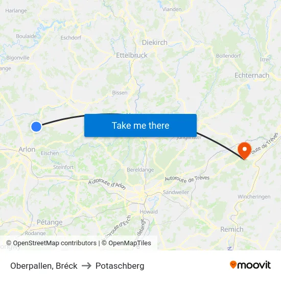 Oberpallen, Bréck to Potaschberg map