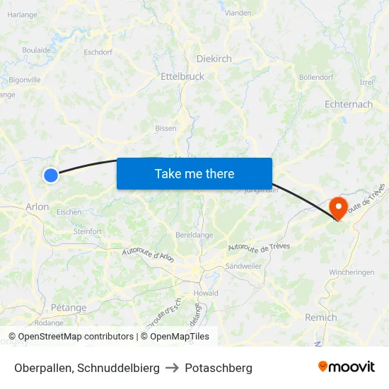 Oberpallen, Schnuddelbierg to Potaschberg map
