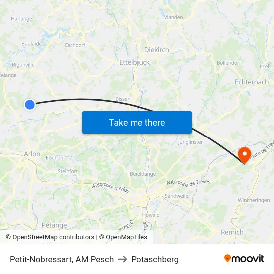 Petit-Nobressart, AM Pesch to Potaschberg map