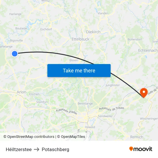 Héiltzerstee to Potaschberg map